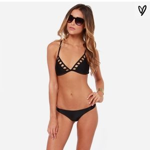 Roxy Black cutout bikini top